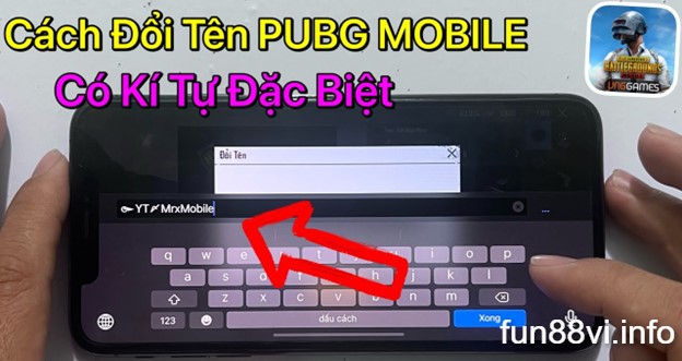 Thực hiện đổi tên PUBG Mobile với ký tự đặc biệt