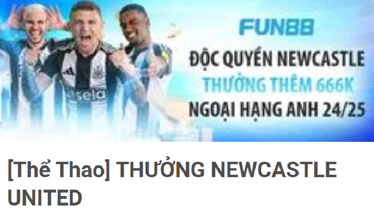 thưởng newcastle united