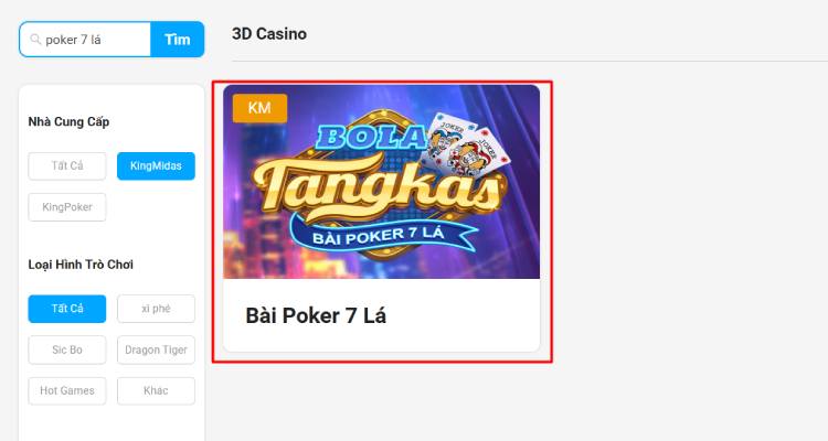 vào chơi Poker 7 lá Fun88