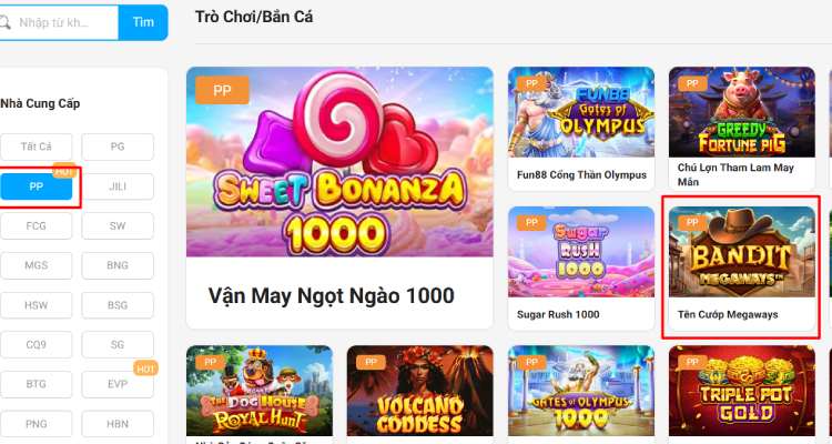 vào chơi bandit megaways